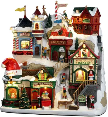 Lemax santa's village verlichte facade Santa's Wonderland 2023 - afbeelding 1