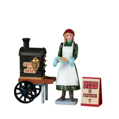 Lemax savory & sweet pies & pastries s/3 kerstdorp figuur type 3 Caddington Village 2024 - afbeelding 1