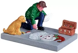 Lemax sidewalk chalk artist kerstdorp figuur type 3 2017 - afbeelding 1