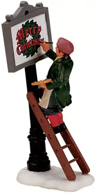 Lemax sign painter kerstdorp figuur type 3 Caddington Village 2001 - afbeelding 1