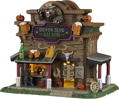 Lemax silver slug saloon verlicht huisje Spooky Town 2026 - afbeelding 1