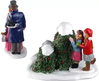 Lemax skating romance s/2 kerstdorp tafereel Caddington Village 2020 - afbeelding 3