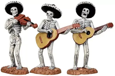 Lemax skeleton mariachi band, s/3 halloween figuur Spooky Town 2011 - afbeelding 1