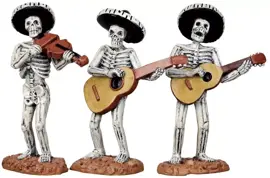 Lemax skeleton mariachi band, s/3 halloween figuur Spooky Town 2011 - afbeelding 1