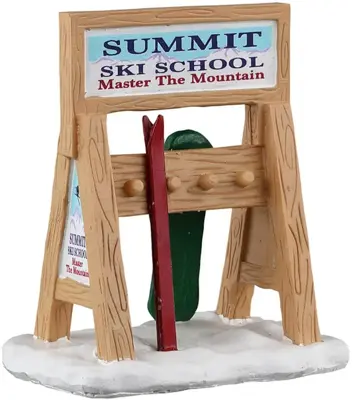 Lemax ski rack sign kerstdorp accessoire Vail Village 2023 - afbeelding 1