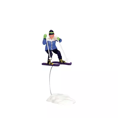 Lemax skiing girl kerstdorp figuur type 2 Vail Village 2003 - afbeelding 1