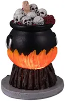 Lemax skull stew cauldron verlichte accessoire Spooky Town 2024 - afbeelding 1