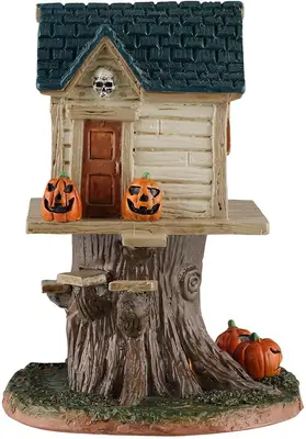 Lemax skull tree house verlicht huisje Spooky Town 2026 - afbeelding 2