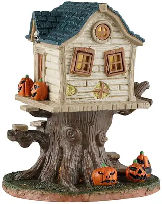 Lemax skull tree house verlicht huisje Spooky Town 2026 - afbeelding 1