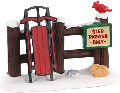 Lemax sled parking only kerstdorp accessoire 2020 - afbeelding 1