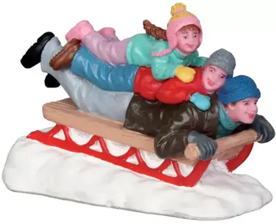 Lemax sledding with dad kerstdorp figuur type 3 2015 - afbeelding 1