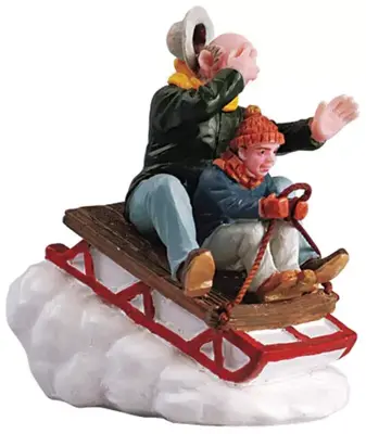 Lemax sledding with gramps kerstdorp figuur type 2 2005 - afbeelding 1