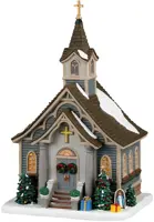Lemax small town church verlichte kerk Caddington Village 2023 - afbeelding 1