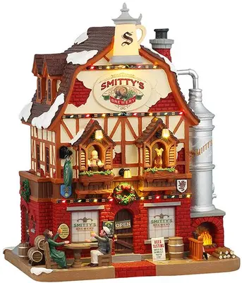Lemax smitty's brewery verlicht kersthuisje Caddington Village 2025 - afbeelding 1
