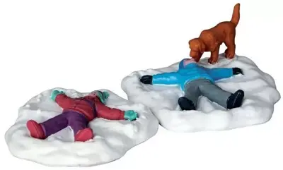 Lemax snow angels s/2 kerstdorp figuur type 4 Vail Village 2016 - afbeelding 1