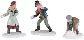 Lemax snowball skirmish s/3 kerstdorp figuur type 3 Caddington Village 2020 - afbeelding 1
