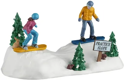 Lemax snowboarding practice kerstdorp tafereel Vail Village 2026 - afbeelding 1