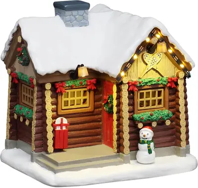 Lemax snowshoe cabin verlicht kersthuisje Vail Village 2026 - afbeelding 1