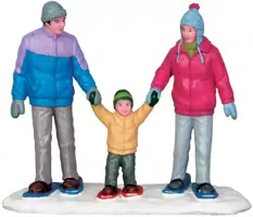 Lemax snowshoe family kerstdorp figuur type 3 Vail Village 2015 - afbeelding 1
