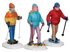 Lemax snowshoe walkers, s/3 kerstdorp figuur type 3 Vail Village 2012 - afbeelding 1