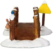Lemax split rail footbridge kerstdorp tafereel Vail Village 2016 - afbeelding 4