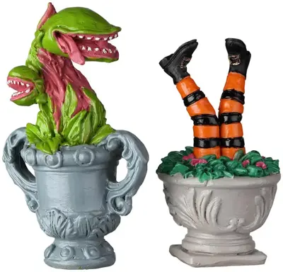 Lemax spooky planter urns, set of 2 accessoire Spooky Town 2022 - afbeelding 1