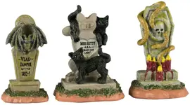 Lemax spooky town headstones s/3 accessoire Spooky Town 2024 - afbeelding 1