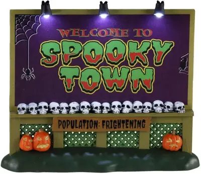 Lemax spookytown sign verlichte accessoire Spooky Town 2020 - afbeelding 1