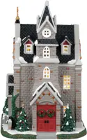 Lemax st. luke's church verlichte kerk Caddington Village 2023 - afbeelding 3