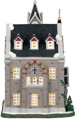 Lemax st. luke's church verlichte kerk Caddington Village 2023 - afbeelding 2