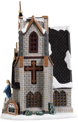 Lemax st. matthew's church verlichte kersthuisje Caddington Village 2019 - afbeelding 2