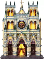Lemax st. patrick's cathedral verlichte kerk 2009 - afbeelding 1