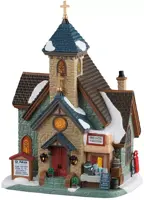 Lemax st. patrick's food pantry & soup kitchen verlichte kerk Caddington Village 2021 - afbeelding 1