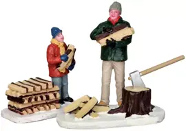 Lemax stacking firewood s/2 kerstdorp figuur type 4 Vail Village 2015 - afbeelding 1