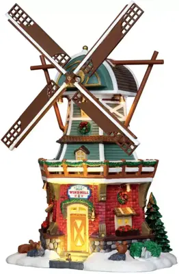 Lemax stony brook windmill verlicht kersthuisje Vail Village 2012 - afbeelding 1
