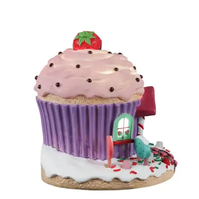 Lemax strawberry bungalow verlicht kerstdorp tafereel Sugar 'N' Spice 2022 - afbeelding 2