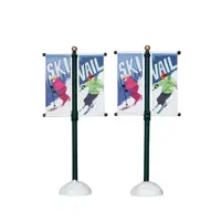 Lemax street pole banner s/2 kerstdorp accessoire Vail Village 2012 - afbeelding 1