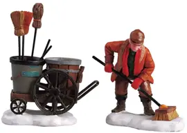 Lemax street sweeper s/2 kerstdorp figuur type 3 2005 - afbeelding 1