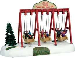 Lemax swing boats bewegend kerstdorp tafereel Caddington Village 2016 - afbeelding 1