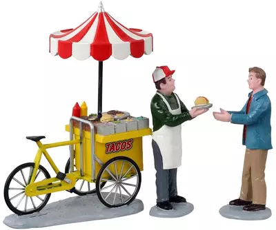Lemax taco cart, s/3 kerstdorp figuur type 5 Caddington Village 2021 - afbeelding 1