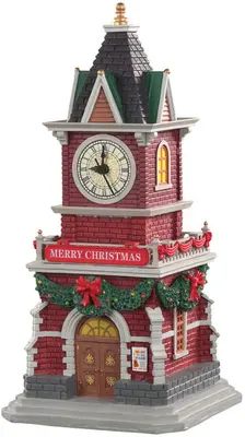 Lemax tannenbaum clock tower bewegend kersthuisje Caddington Village 2021 - afbeelding 1