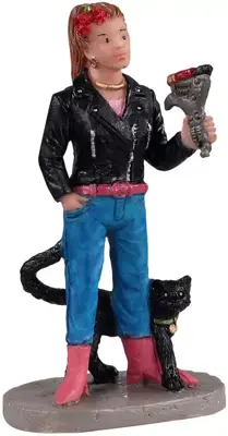 Lemax tattoo katarina & cat halloween figuur Spooky Town 2022 - afbeelding 1