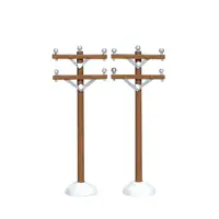 Lemax telephone poles s/2 kerstdorp accessoire 2006 - afbeelding 1