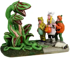 Lemax terrified trick-or-treaters tafereel Spooky Town 2024 - afbeelding 1