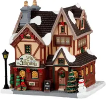 Lemax the 3 crowns inn verlicht kersthuisje Caddington Village 2023 - afbeelding 1