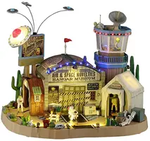 Lemax the air & space novelties hangar museum bewegend huisje Spooky Town 2025 - afbeelding 1
