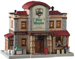Lemax the beer meister home brewing supplies verlicht kersthuisje Harvest Crossing 2025 - afbeelding 1