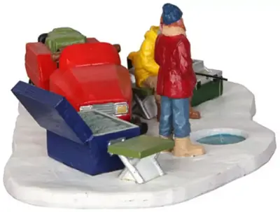 Lemax the fishing spot kerstdorp tafereel Vail Village 2014 - afbeelding 4