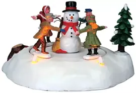 Lemax the merry snowman bewegend kerstdorp tafereel Caddington Village 2008 - afbeelding 1