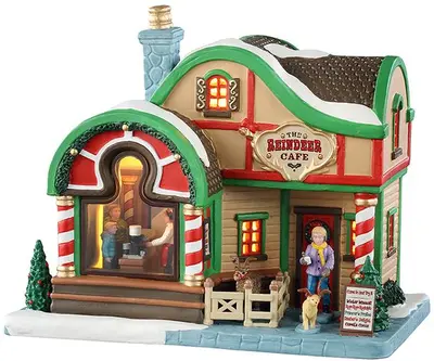 Lemax the reindeer café verlicht kersthuisje Vail Village 2025 - afbeelding 1